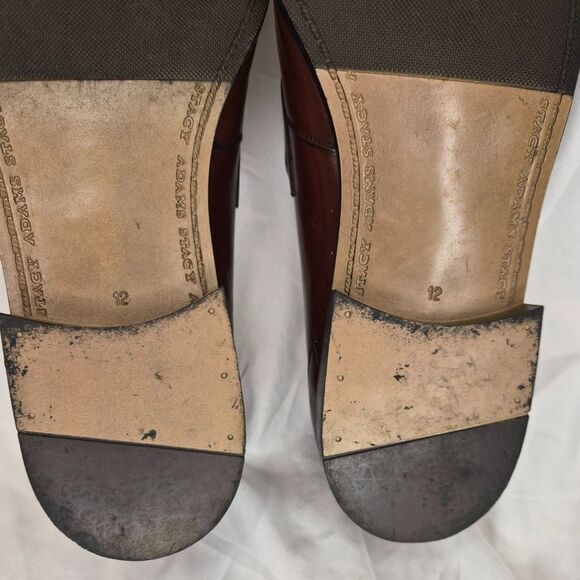 Stacy Adams Brown Leather Tassel Loafers Size 12 Classic Dress Shoes - Picture 7 of 7